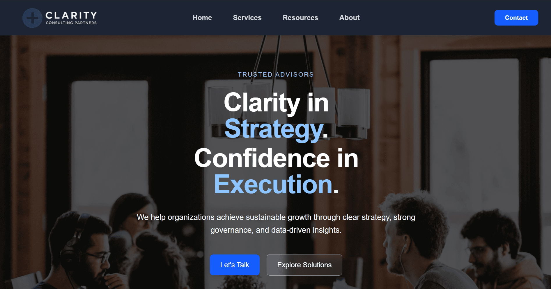 Clarity Consulting Partners website screenshot