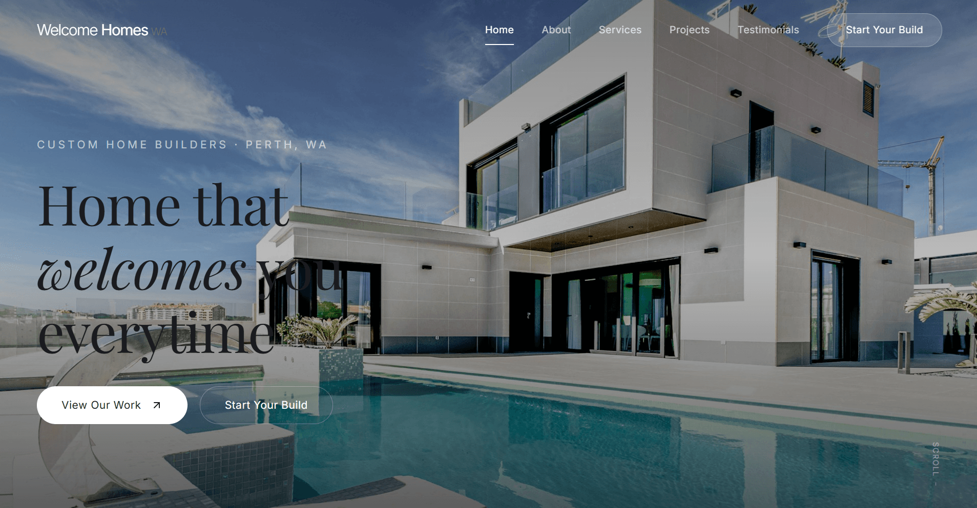 Welcome Homes WA website screenshot
